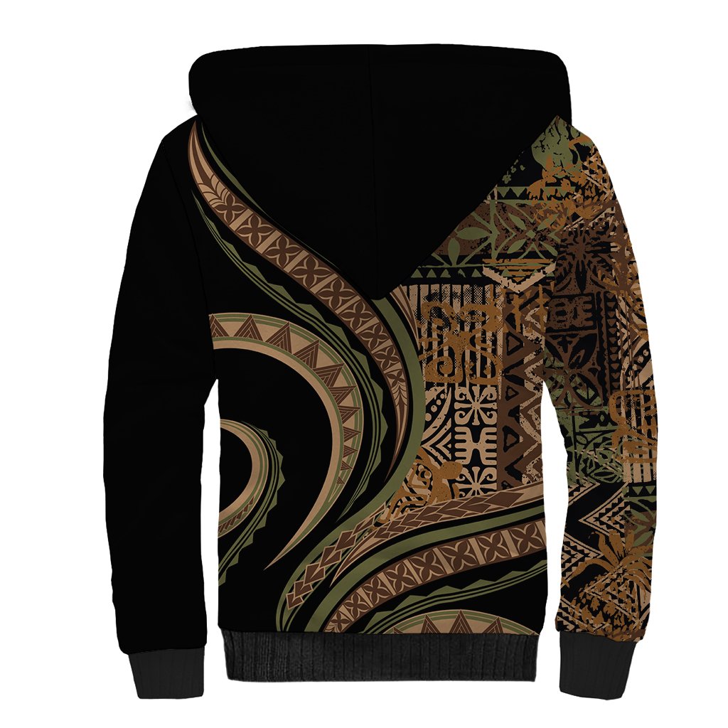 Hawaiian Hibiscus Tribal Vintage Motif Sherpa Hoodie Ver 8 LT9 - Polynesian Pride