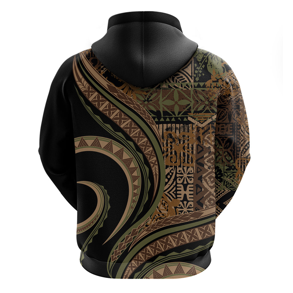 Hawaiian Hibiscus Tribal Vintage Motif Zip Hoodie Ver 8 LT9 - Polynesian Pride