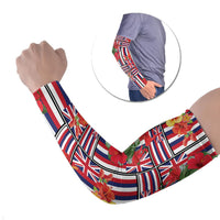 Hawaii Hibiscus Lei Arm Sleeves Hawaiian Flag Motif