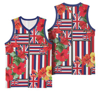 Hawaii Hibiscus Lei Basketball Jersey Hawaiian Flag Motif