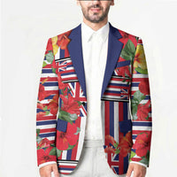 Hawaii Hibiscus Lei Blazer Hawaiian Flag Motif LT9 - Polynesian Pride