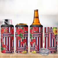 Hawaii Hibiscus Lei 4 in 1 Can Cooler Tumbler Hawaiian Flag Motif