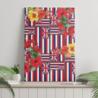 Hawaii Hibiscus Lei Canvas Wall Art Hawaiian Flag Motif