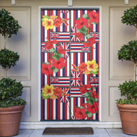 Hawaii Hibiscus Lei Door Cover Hawaiian Flag Motif