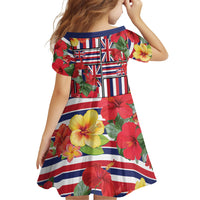 Hawaii Hibiscus Lei Family Matching Summer Maxi Dress and Hawaiian Shirt Hawaiian Flag Motif LT9 - Polynesian Pride