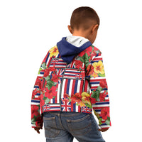 Hawaii Hibiscus Lei Kid Hoodie Hawaiian Flag Motif