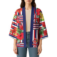 Hawaii Hibiscus Lei Kimono Hawaiian Flag Motif