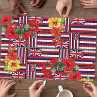 Hawaii Hibiscus Lei Puzzle Hawaiian Flag Motif LT9 - Polynesian Pride