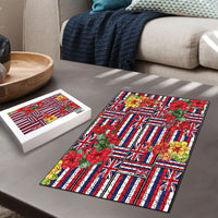 Hawaii Hibiscus Lei Puzzle Hawaiian Flag Motif LT9 - Polynesian Pride