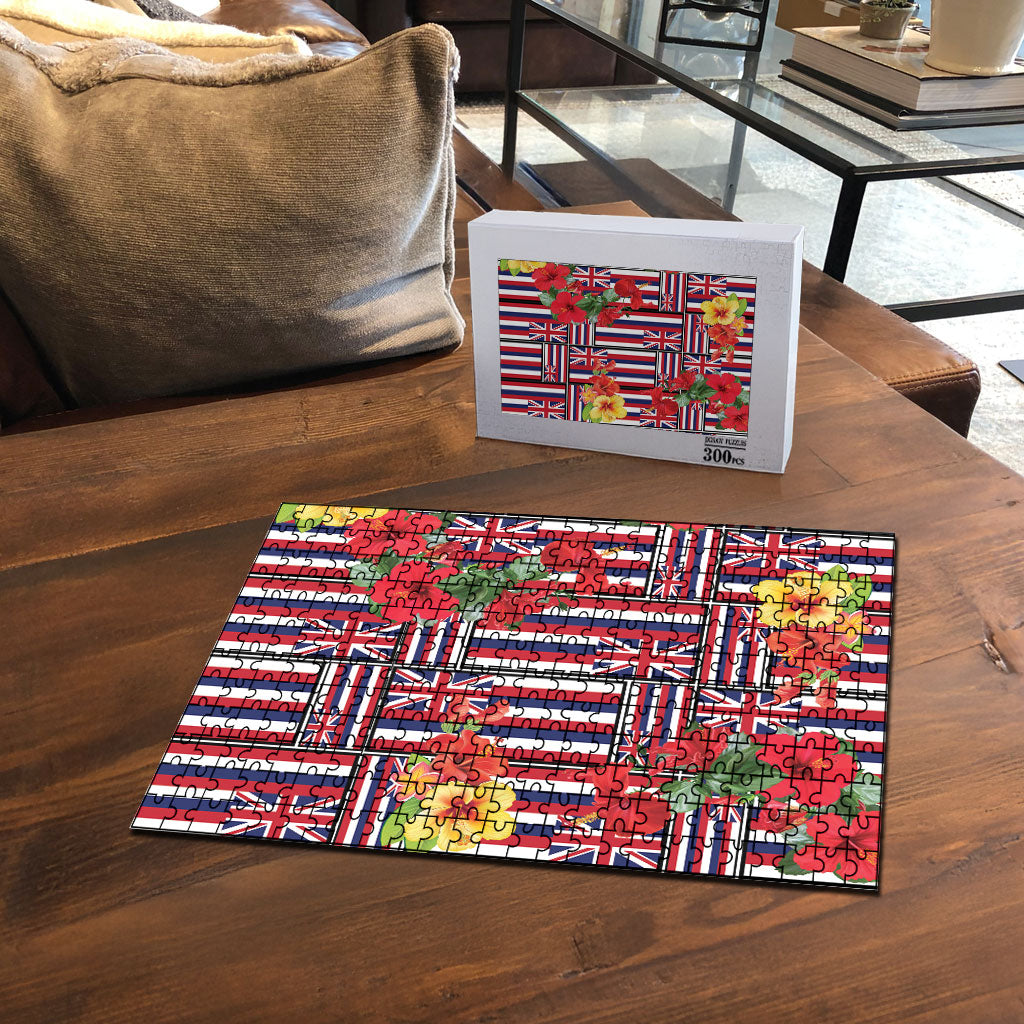 Hawaii Hibiscus Lei Puzzle Hawaiian Flag Motif LT9 - Polynesian Pride