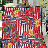 Hawaii Hibiscus Lei Quilt Hawaiian Flag Motif