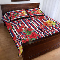 Hawaii Hibiscus Lei Quilt Bed Set Hawaiian Flag Motif