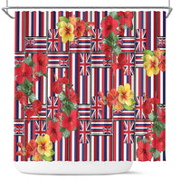 Hawaii Hibiscus Lei Shower Curtain Hawaiian Flag Motif