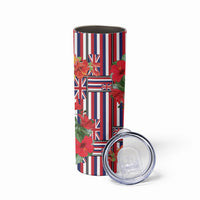 Hawaii Hibiscus Lei Skinny Tumbler Hawaiian Flag Motif LT9 - Polynesian Pride