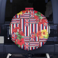 Hawaii Hibiscus Lei Spare Tire Cover Hawaiian Flag Motif LT9 No hole Red - Polynesian Pride