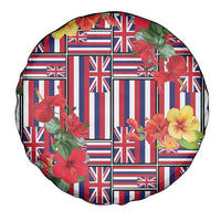 Hawaii Hibiscus Lei Spare Tire Cover Hawaiian Flag Motif LT9 - Polynesian Pride