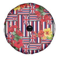 Hawaii Hibiscus Lei Spare Tire Cover Hawaiian Flag Motif LT9 - Polynesian Pride