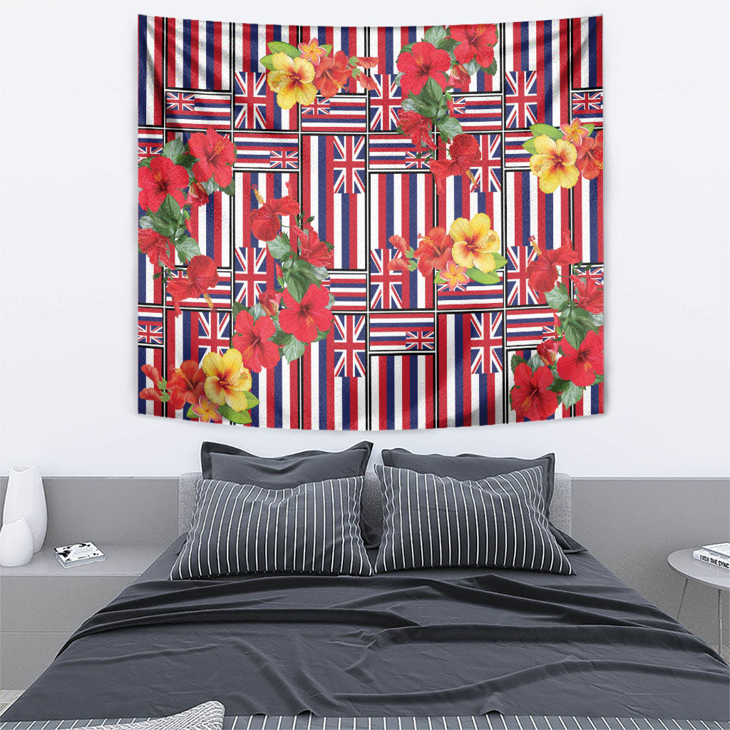 Hawaii Hibiscus Lei Tapestry Hawaiian Flag Motif LT9 - Polynesian Pride