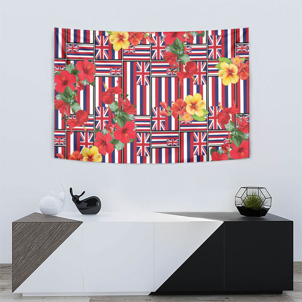 Hawaii Hibiscus Lei Tapestry Hawaiian Flag Motif LT9 - Polynesian Pride