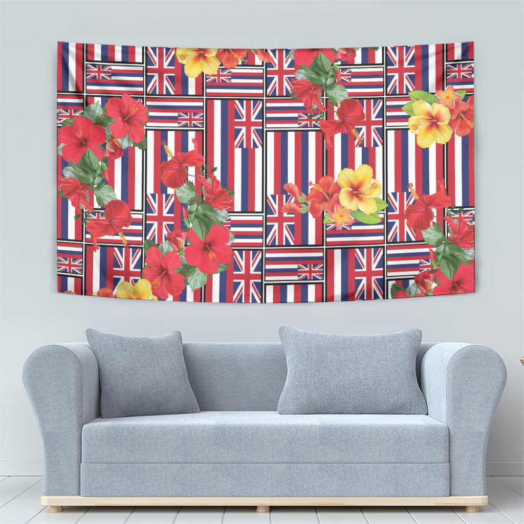 Hawaii Hibiscus Lei Tapestry Hawaiian Flag Motif LT9 - Polynesian Pride