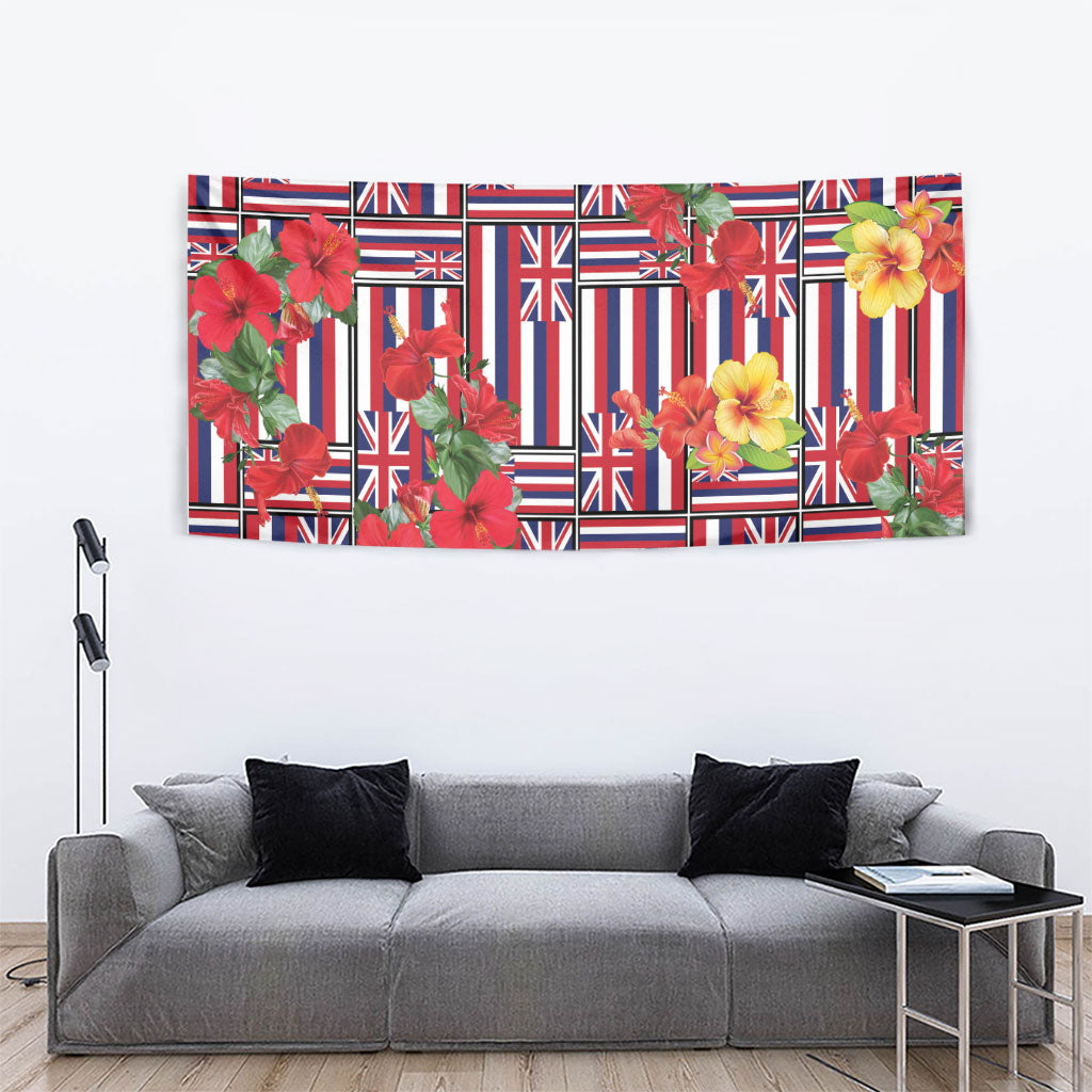 Hawaii Hibiscus Lei Tapestry Hawaiian Flag Motif LT9 - Polynesian Pride