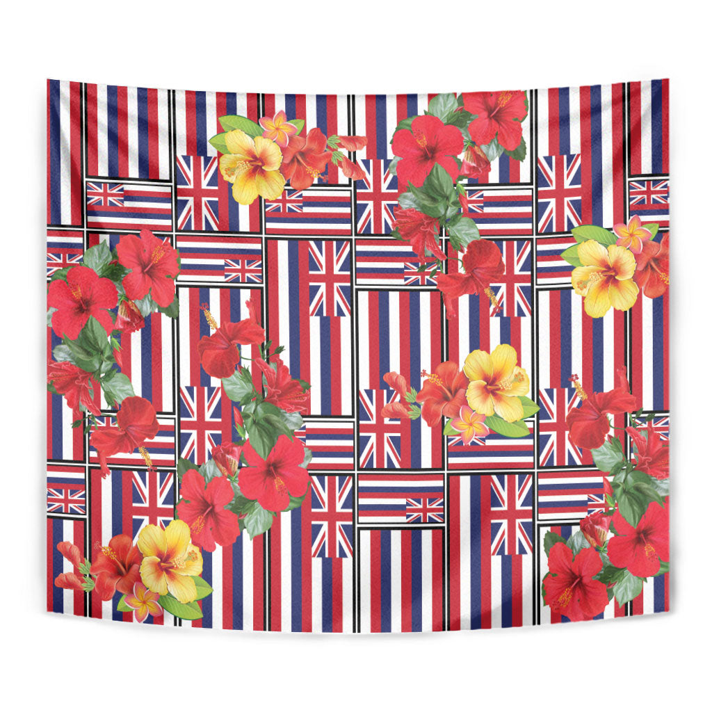 Hawaii Hibiscus Lei Tapestry Hawaiian Flag Motif LT9 - Polynesian Pride