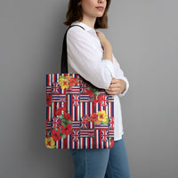 Hawaii Hibiscus Lei Tote Bag Hawaiian Flag Motif