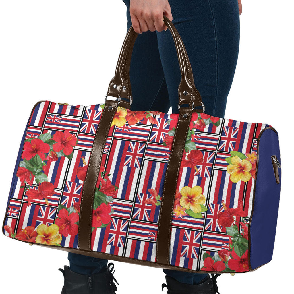 Hawaii Hibiscus Lei Travel Bag Hawaiian Flag Motif LT9 - Polynesian Pride