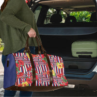 Hawaii Hibiscus Lei Travel Bag Hawaiian Flag Motif LT9 - Polynesian Pride