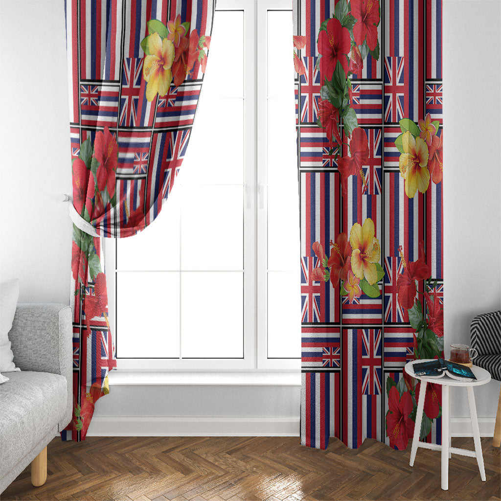 Hawaii Hibiscus Lei Window Curtain Hawaiian Flag Motif LT9 - Polynesian Pride
