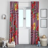 Hawaii Hibiscus Lei Window Curtain Hawaiian Flag Motif LT9 - Polynesian Pride