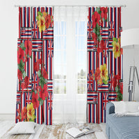 Hawaii Hibiscus Lei Window Curtain Hawaiian Flag Motif LT9 - Polynesian Pride