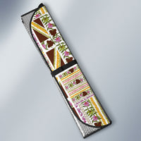Hawaii Lokelani Pikake Lei Auto Sun Shade Hawaiian Flag Motif LT9 - Polynesian Pride