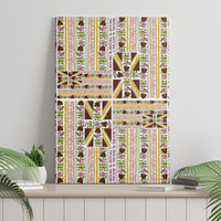 Hawaii Lokelani Pikake Lei Canvas Wall Art Hawaiian Flag Motif LT9 - Polynesian Pride