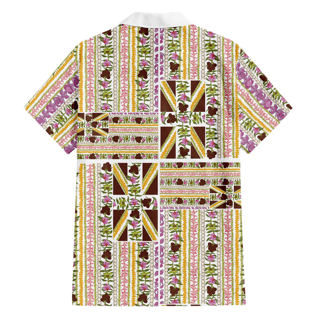 Hawaii Lokelani Pikake Lei Family Matching Mermaid Dress and Hawaiian Shirt Hawaiian Flag Motif LT9 - Polynesian Pride