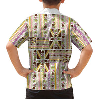 Hawaii Lokelani Pikake Lei Family Matching Summer Maxi Dress and Hawaiian Shirt Hawaiian Flag Motif LT9 - Polynesian Pride