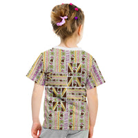 Hawaii Lokelani Pikake Lei Kid T Shirt Hawaiian Flag Motif LT9 - Polynesian Pride