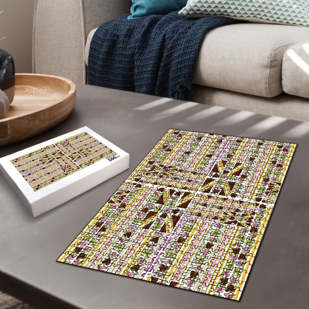 Hawaii Lokelani Pikake Lei Puzzle Hawaiian Flag Motif