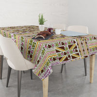 Hawaii Lokelani Pikake Lei Tablecloth Hawaiian Flag Motif LT9 - Polynesian Pride
