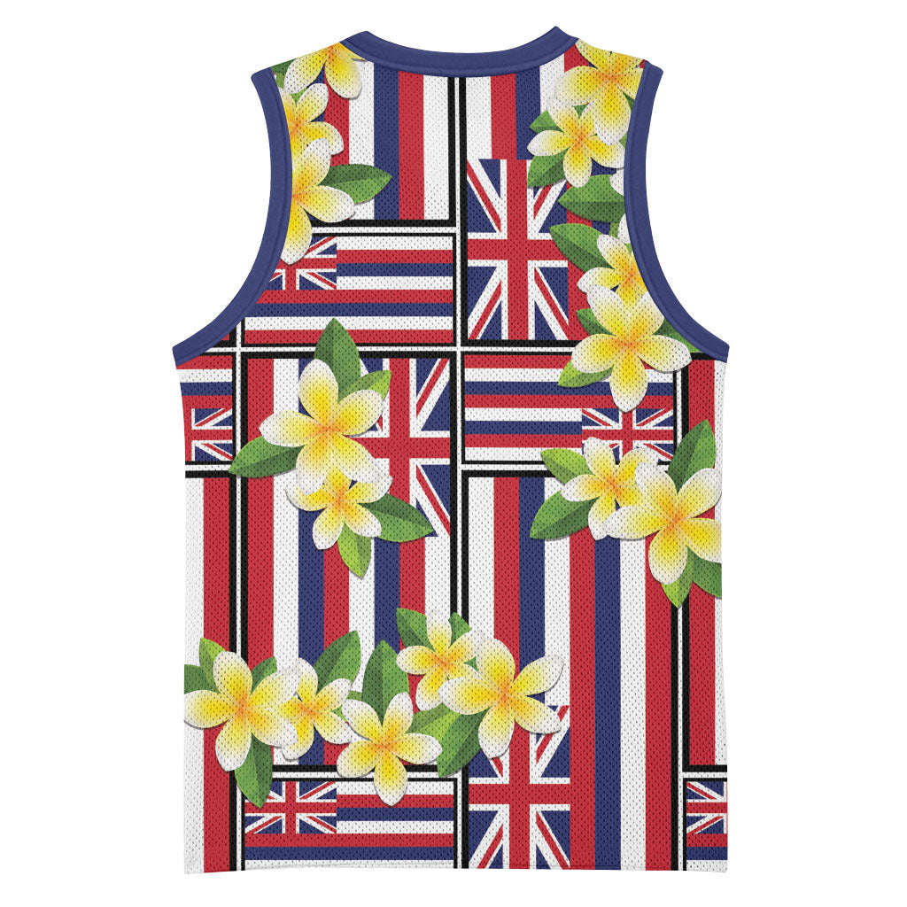 Hawaii Plumeria Lei Basketball Jersey Hawaiian Flag Motif