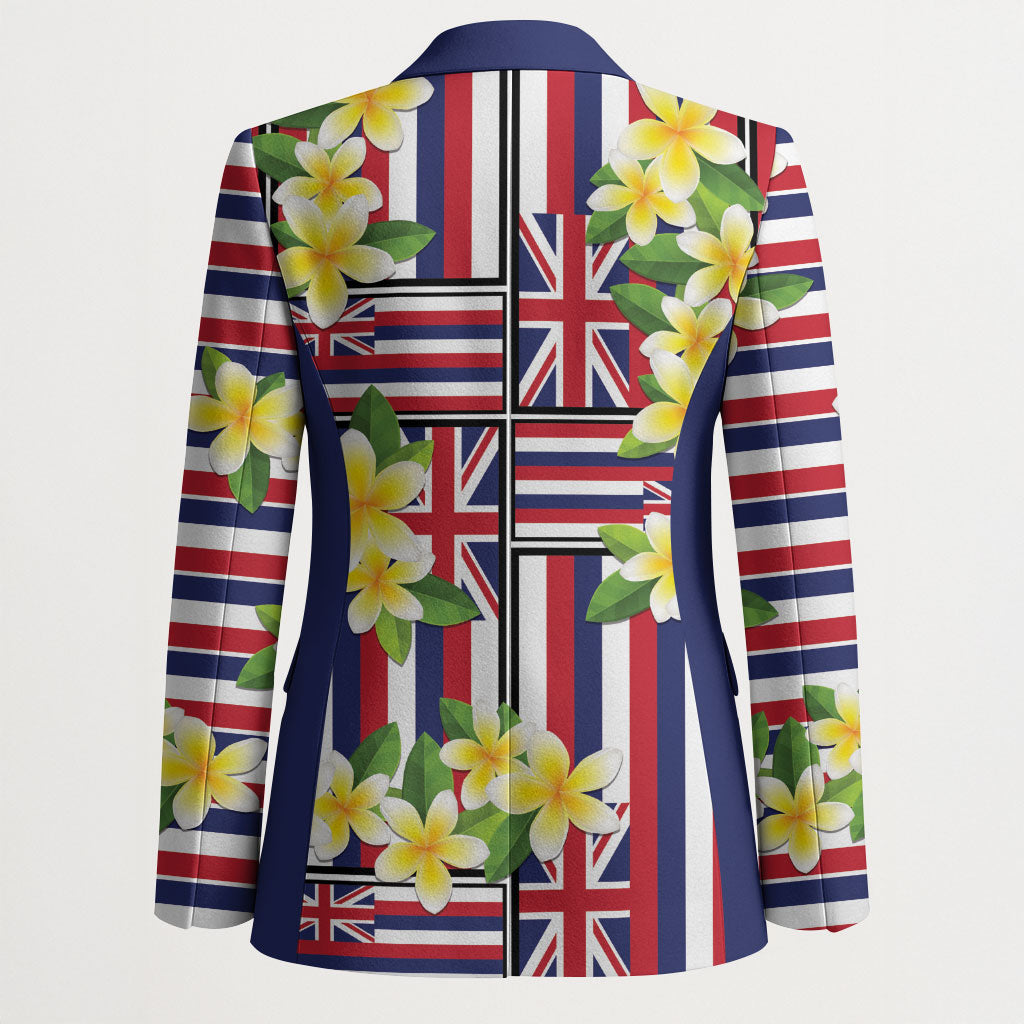 Hawaii Plumeria Lei Blazer Hawaiian Flag Motif LT9 - Polynesian Pride