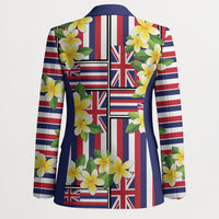 Hawaii Plumeria Lei Blazer Hawaiian Flag Motif LT9 - Polynesian Pride