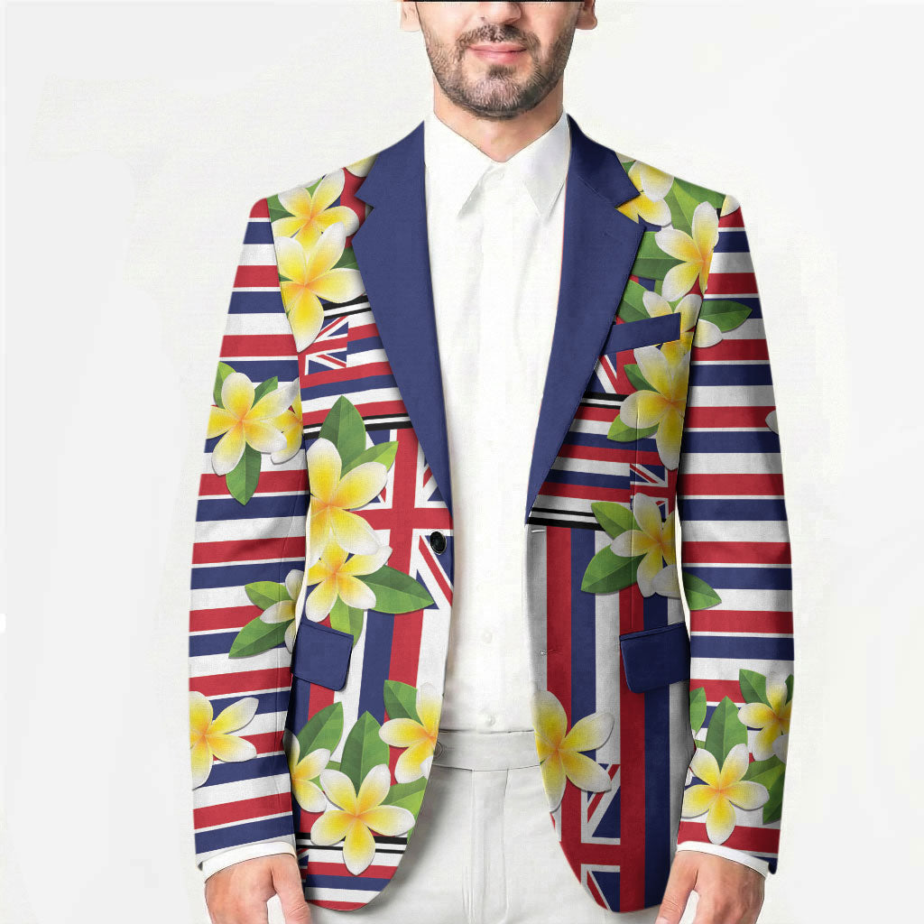 Hawaii Plumeria Lei Blazer Hawaiian Flag Motif LT9 - Polynesian Pride