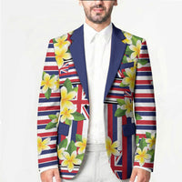 Hawaii Plumeria Lei Blazer Hawaiian Flag Motif LT9 - Polynesian Pride