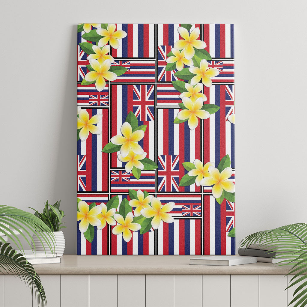 Hawaii Plumeria Lei Canvas Wall Art Hawaiian Flag Motif