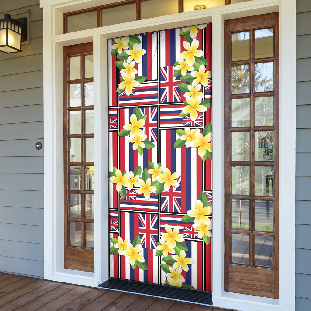 Hawaii Plumeria Lei Door Cover Hawaiian Flag Motif LT9 - Polynesian Pride