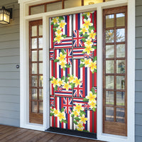 Hawaii Plumeria Lei Door Cover Hawaiian Flag Motif LT9 - Polynesian Pride