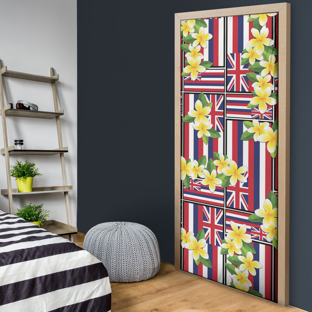 Hawaii Plumeria Lei Door Cover Hawaiian Flag Motif LT9 - Polynesian Pride