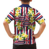 Hawaii Plumeria Lei Family Matching Off Shoulder Maxi Dress and Hawaiian Shirt Hawaiian Flag Motif LT9 - Polynesian Pride