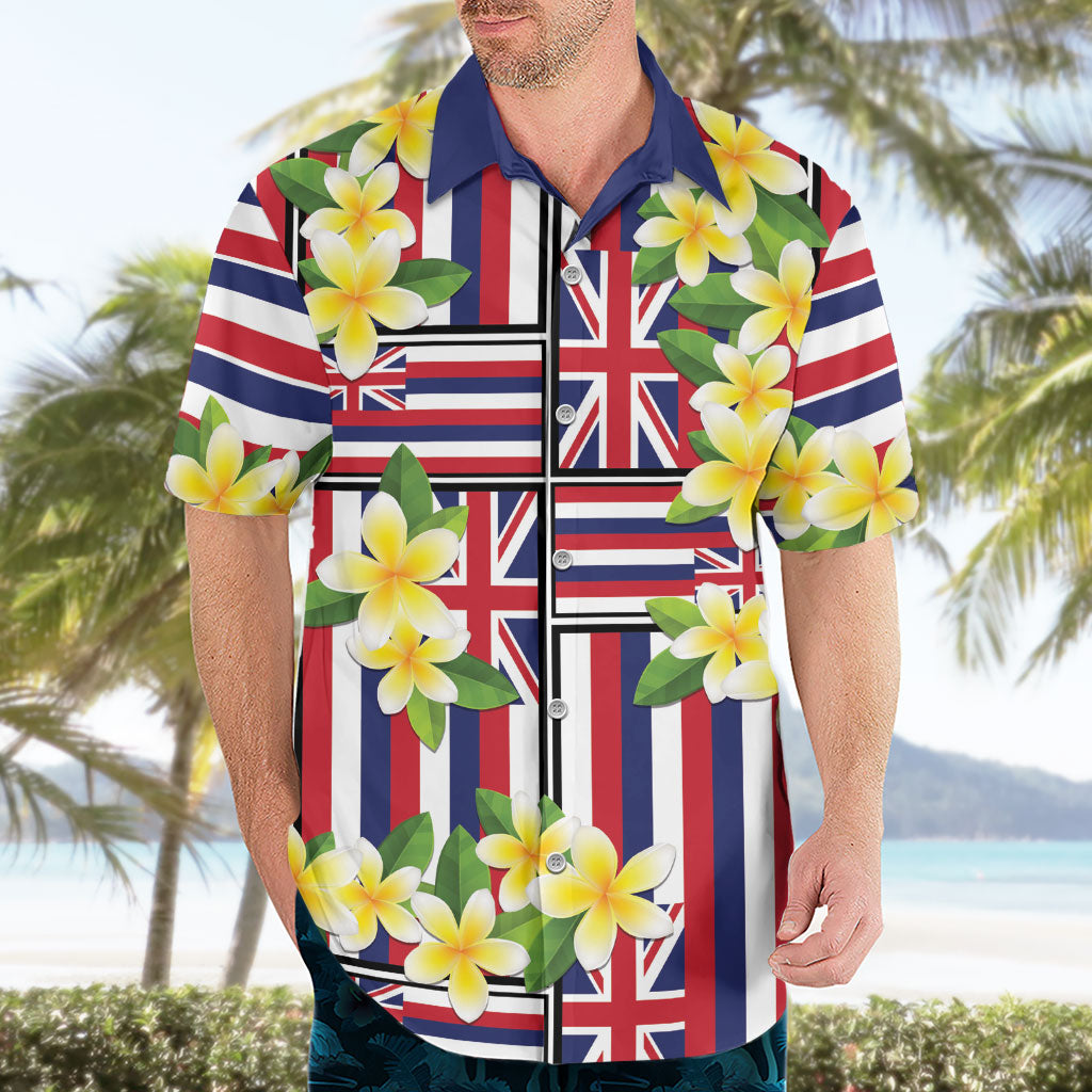 Hawaii Plumeria Lei Hawaiian Shirt Hawaiian Flag Motif
